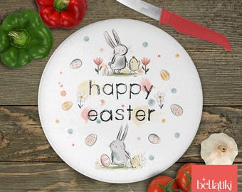 Easter Bunny & Chick Chopping Board PNG | Spring Kitchen Decor (Digital Download)