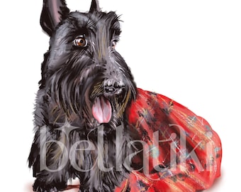 Scottish Terrier in Kilt PNG: Scottie Dog Clip Art (Commercial Use)