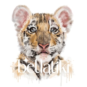 Cucciolo di tigre, Big Cat Safari File PNG per Clip Art e/o Sublimazione/Opera d'arte originale, licenza commerciale inclusa