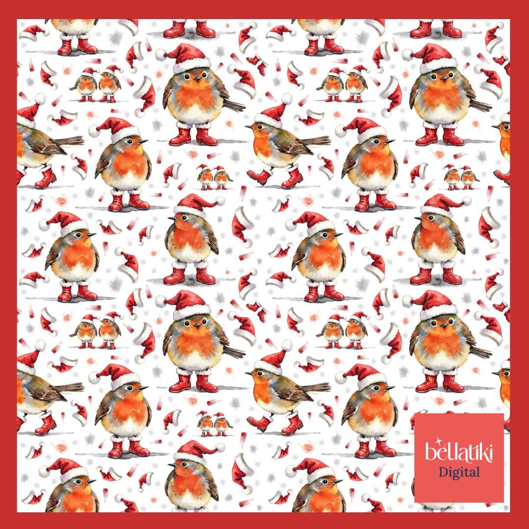 Robin Clipart Set: Watercolor Christmas Birds - Santa Hat and Boots - Etsy