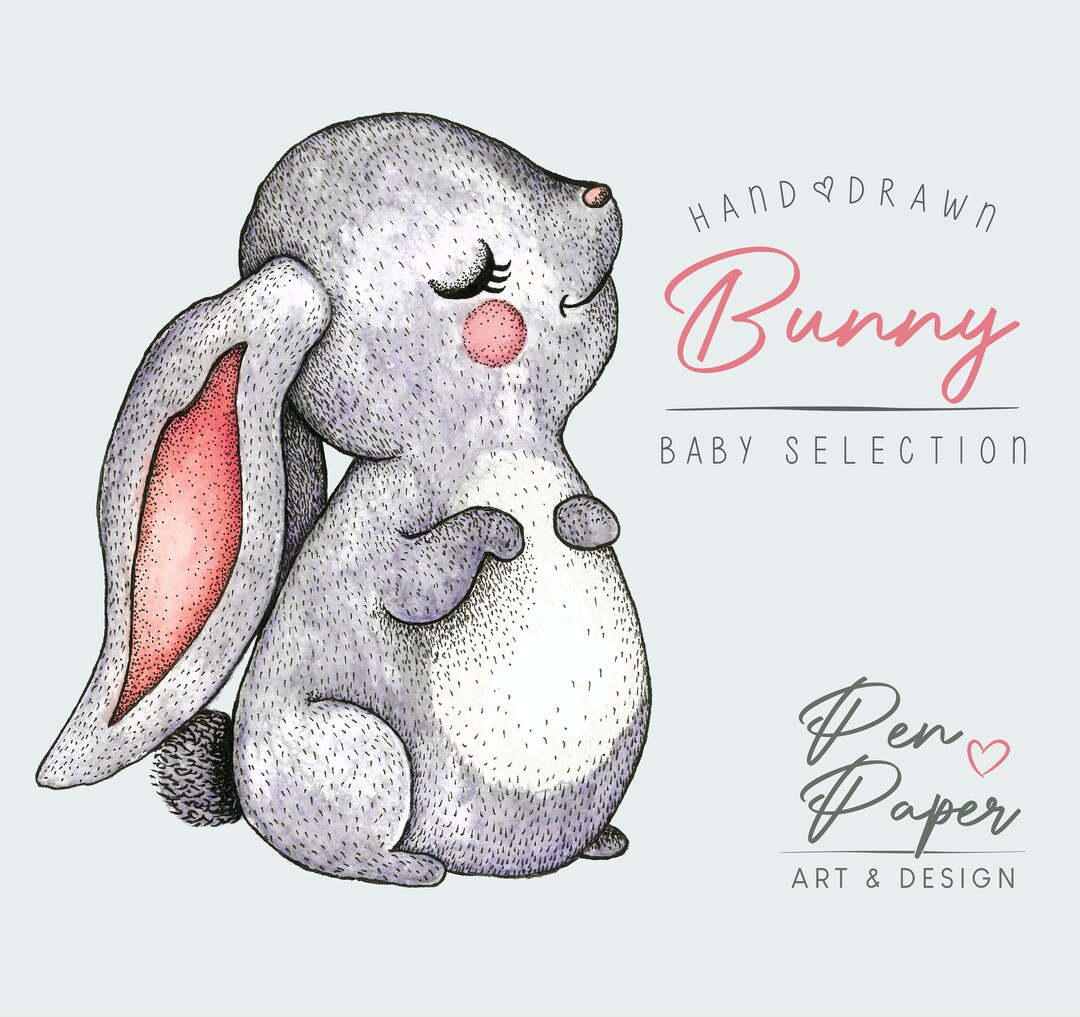 Hand Drawn Bunny Digital Download /woodland Clipart / Woodland Nursery ...