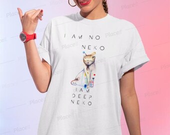 JAG ÄR DJUP NEKO, en vetenskaplig algoritmisk katt, på en bekväm och rolig t-shirt för programmerare och nördar.