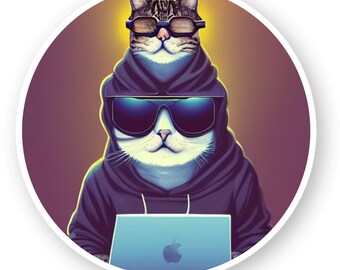 Algoritmiskt genererad hackerfel i Double Chat på ett roligt klistermärke i begränsad upplaga om 5 exemplar.