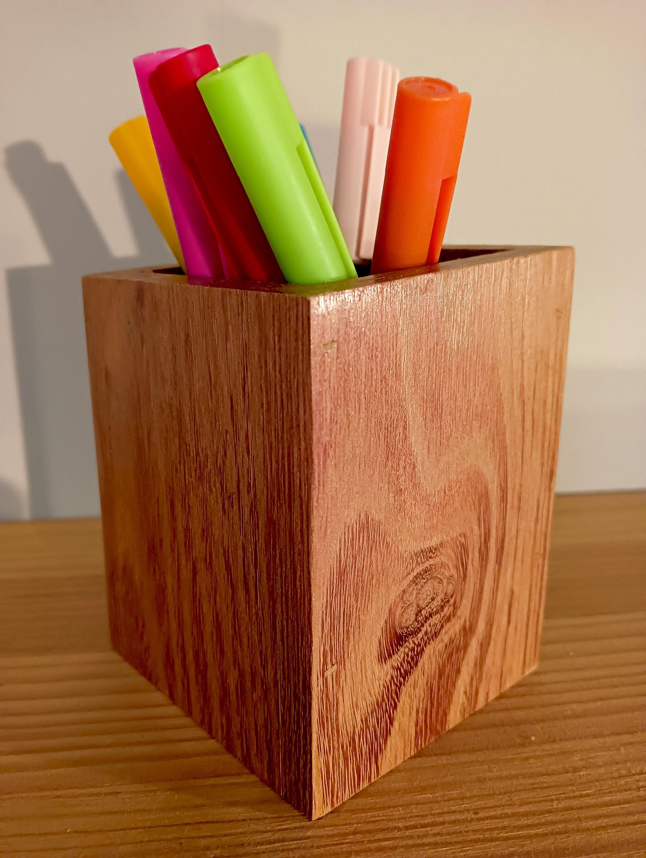 Pot à Crayon Bois Naturel Accessoire de Bureau et Bureautique