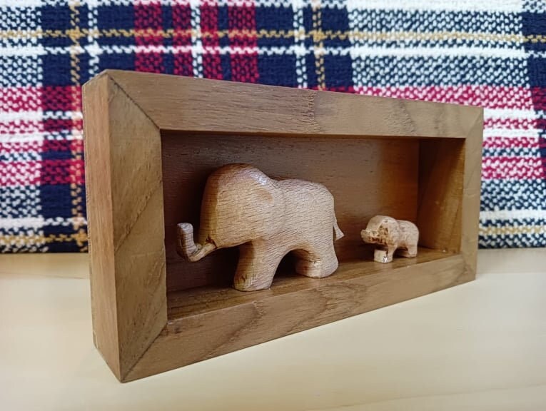 Eléphants en Bois, Fait à La Main, Statue Éléphant, Sculpture sur Mammifère, Animal, Décor, Cadeau d