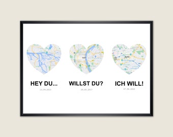 Personalisiertes Geschenk für Paare, Mann & Frau I Poster für Jahrestag, Hochzeitstag, Hochzeitsgeschenk, Ehepaar Geschenk, Geschenk Frau