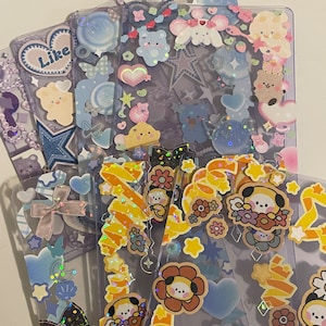 Toploaders décorés, déco k-pop, toploader pour cartes photo kpop, porte-cartes photo, kpop, déco, kpop