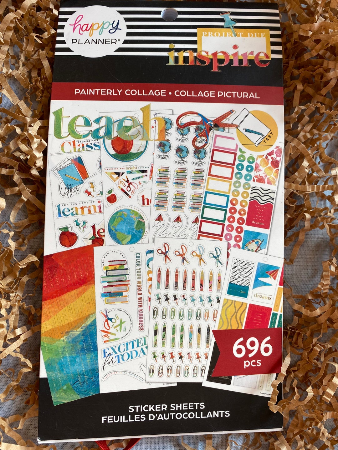Happy Planner Sticker Sheet Book painterly Collage - Etsy