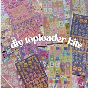 diy toploader kit korean sticker sheets, kpop toploader deco