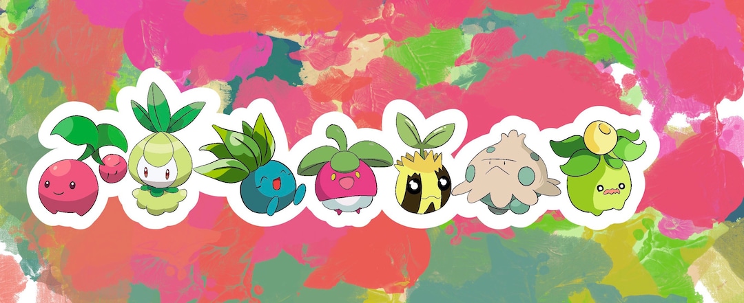 Grass Type Pokémon Collage Waterproof Sticker - Etsy
