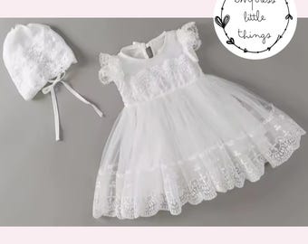Baptism Dress Set, Adjustable Baptism Dress, Baptism Girl Outfit, Baby Christening Gown Dress, Christening Baptism Dress