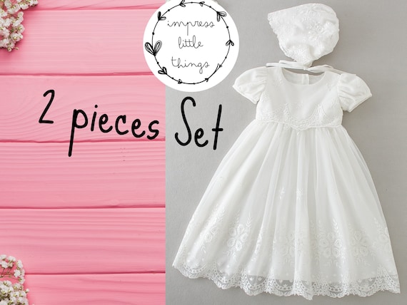 Baptism Dress Set, Girl Baptism Dress, Baptism Girl Outfit, Baby Christening Gown Dress, Christening Baptism Dress