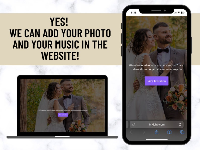 Online Wedding Invitation Mini Website & RSVP, Digital Wedding Website, Online RSVP and Schedule, Personalized Electronic Mobile Invite image 3