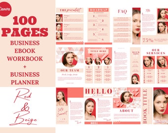 Beauty Workbook Template Canva Ebook, Skincare Ebook Cover, Workbook Printable, Business Planner, Course Creator, Influencer Media Kit