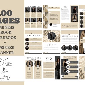 Beige Workbook Template Canva Ebook, Ebook Cover, Workbook Printable PDF, Influencer Planner, Blogger Theme, Course Creator, Media Kit
