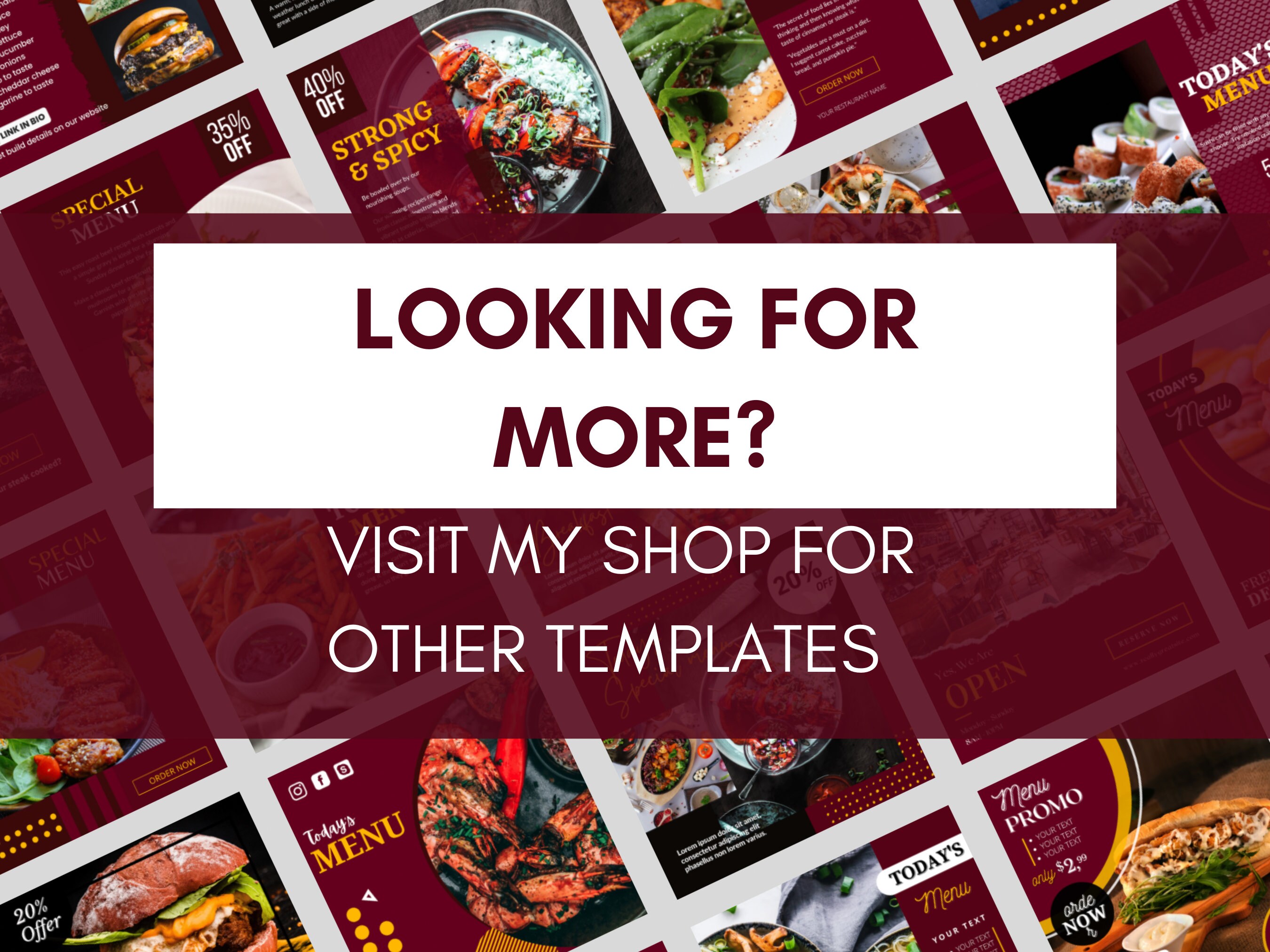 420 Animated Instagram Post Template for Restaurant, Dark Red Food ...