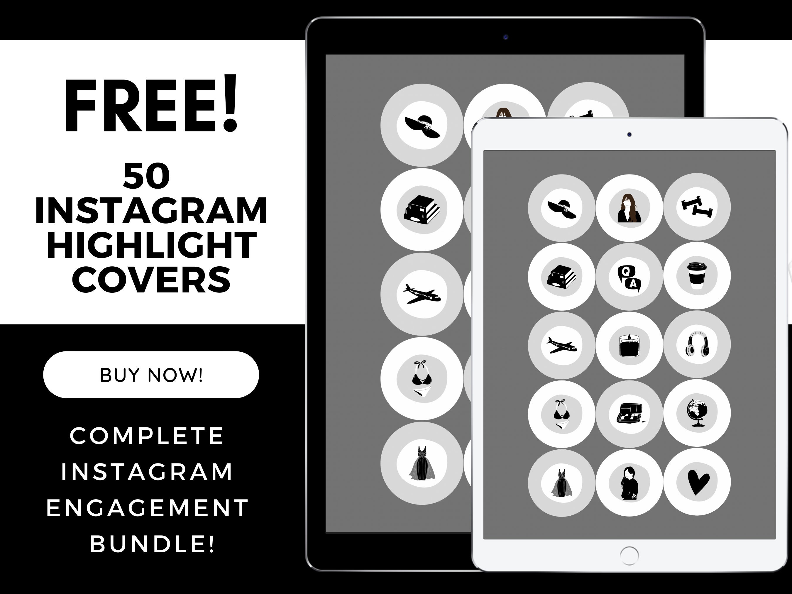 350 Black & White Instagram Templates | Black Social Media Templates ...