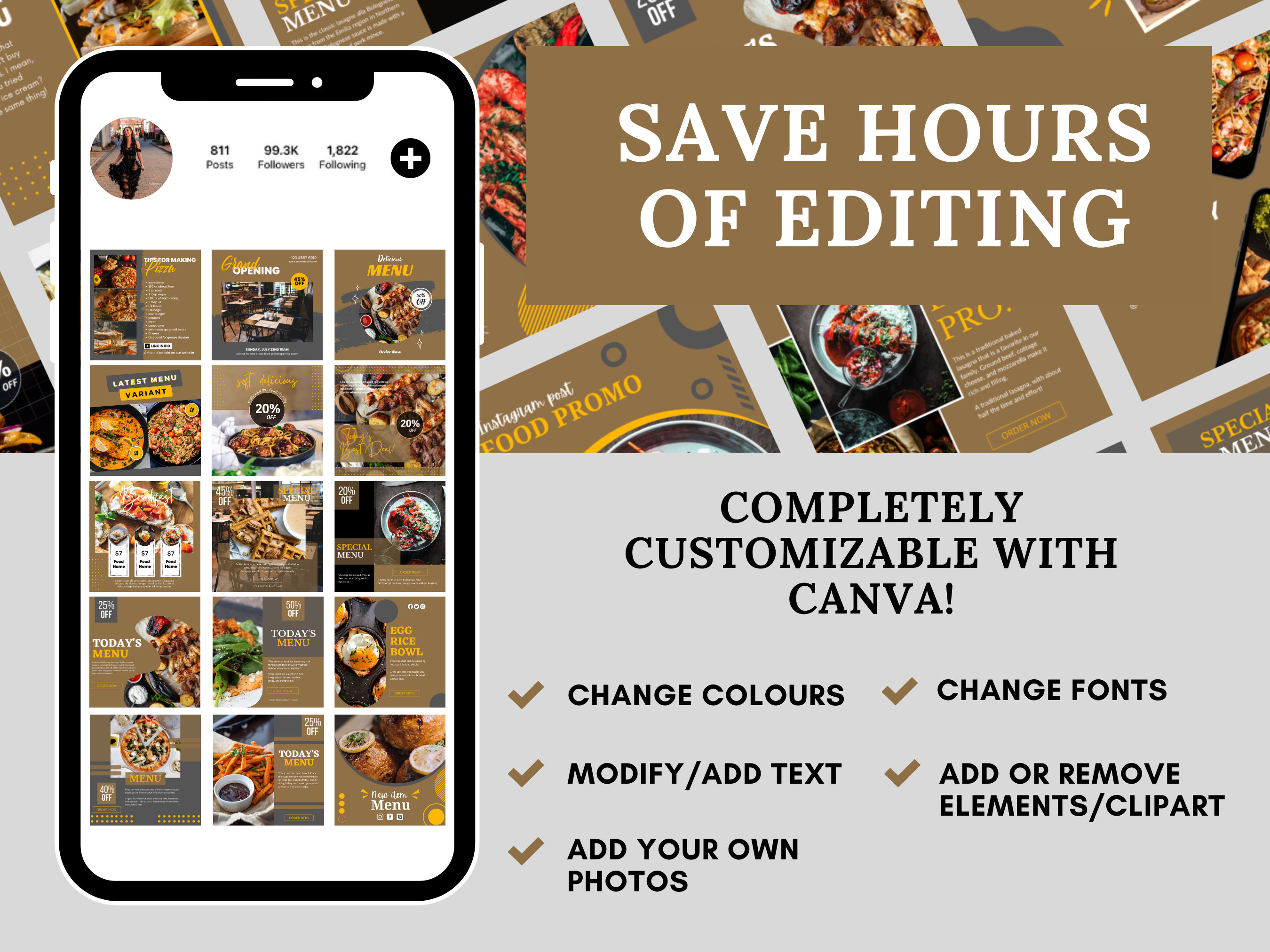 420 Animated Instagram Post Templates for Restaurant, Food Instagram ...