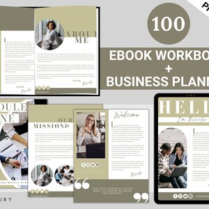 100 Workbook Template Canva Ebook, Ebook Coach, Workbook Printable, Digital Planner, Blogger Theme, Course Creator, Influencer Media Kit