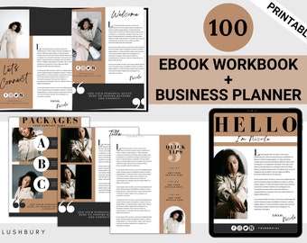 100 Neutral Ebook Workbook Template Canva, Ebook Lead Magnet, Business Planner Template, Course Template, Business Coaching & Marketing