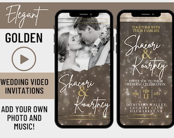 Wedding Video Invitation With Music, Wedding Animated Card, Digital Electronic Text Message, Custom Wedding Invite, Personalized Video Evite