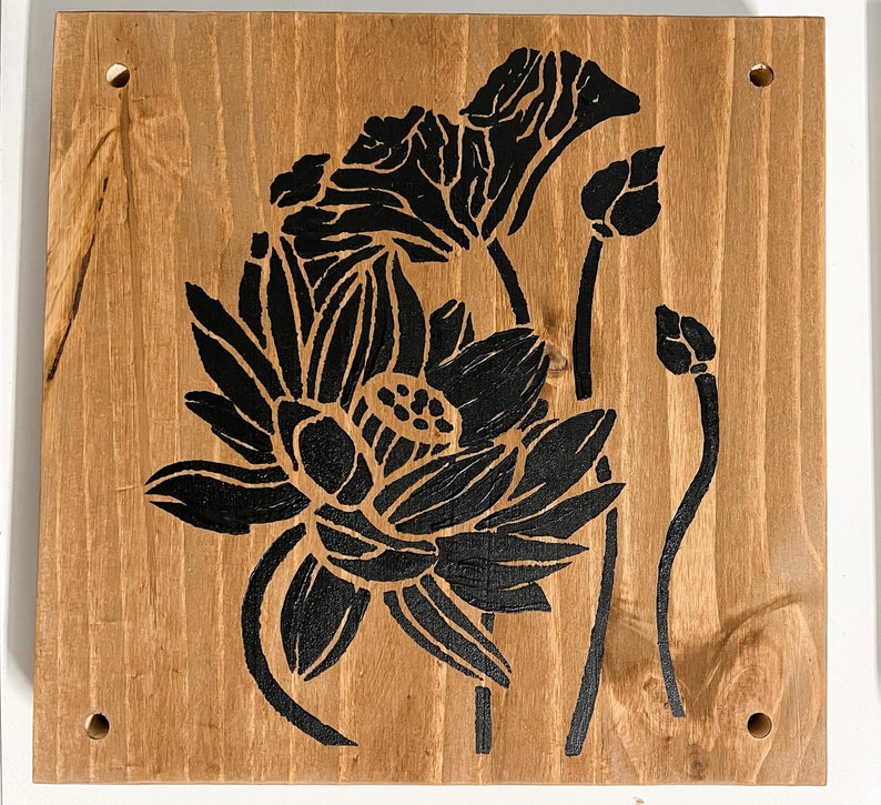 Large Flower Plant Press Wood Press with Stencil Pressed Flowers Gift DIY Hobby Birthday Valentines Day image 6