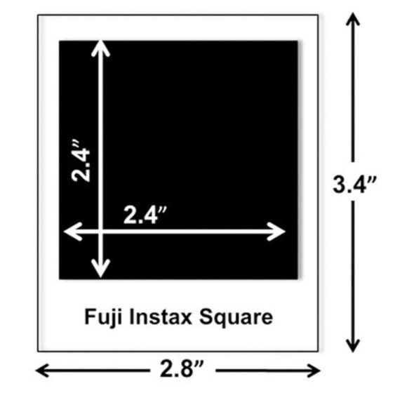Mini Square Polaroid Wide Size Vs Square Film Size Instax Mini