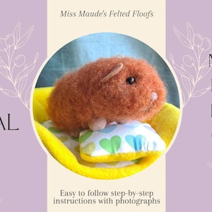 PDF tutorial for Clementine the Guinea Pig - Beginner level needle felting tutorial/pattern file/guinea pig needle felting PDF tutorial