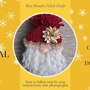Needle Felt Christmas Gonk Tomte Gnome Hanging Decoration PDF Tutorial