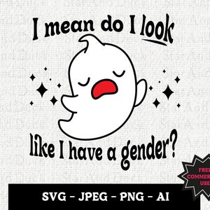 Nonbinary Support SVG, lustiges Enby digitale Kunst, freie kommerzielle Nutzung, queeres Halloween, schwule Freunde Geschenke, gruseliges schwules PNG, Queer Artist