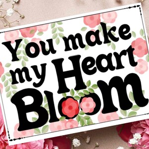 Carte d'amour imprimable avec enveloppe imprimable, note d'amour, je t'aime carte, carte d'amour poétique pour dire je t'aime, fleurs, fleurs, jardin