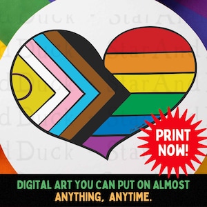 Drapeau arc-en-ciel dessiné à la main SVG, PNG et plus, drapeau de la fierté inclusive intersexe, graphique coeur fierté LGBTQ, carte de fierté inclusive svg, fierté queer