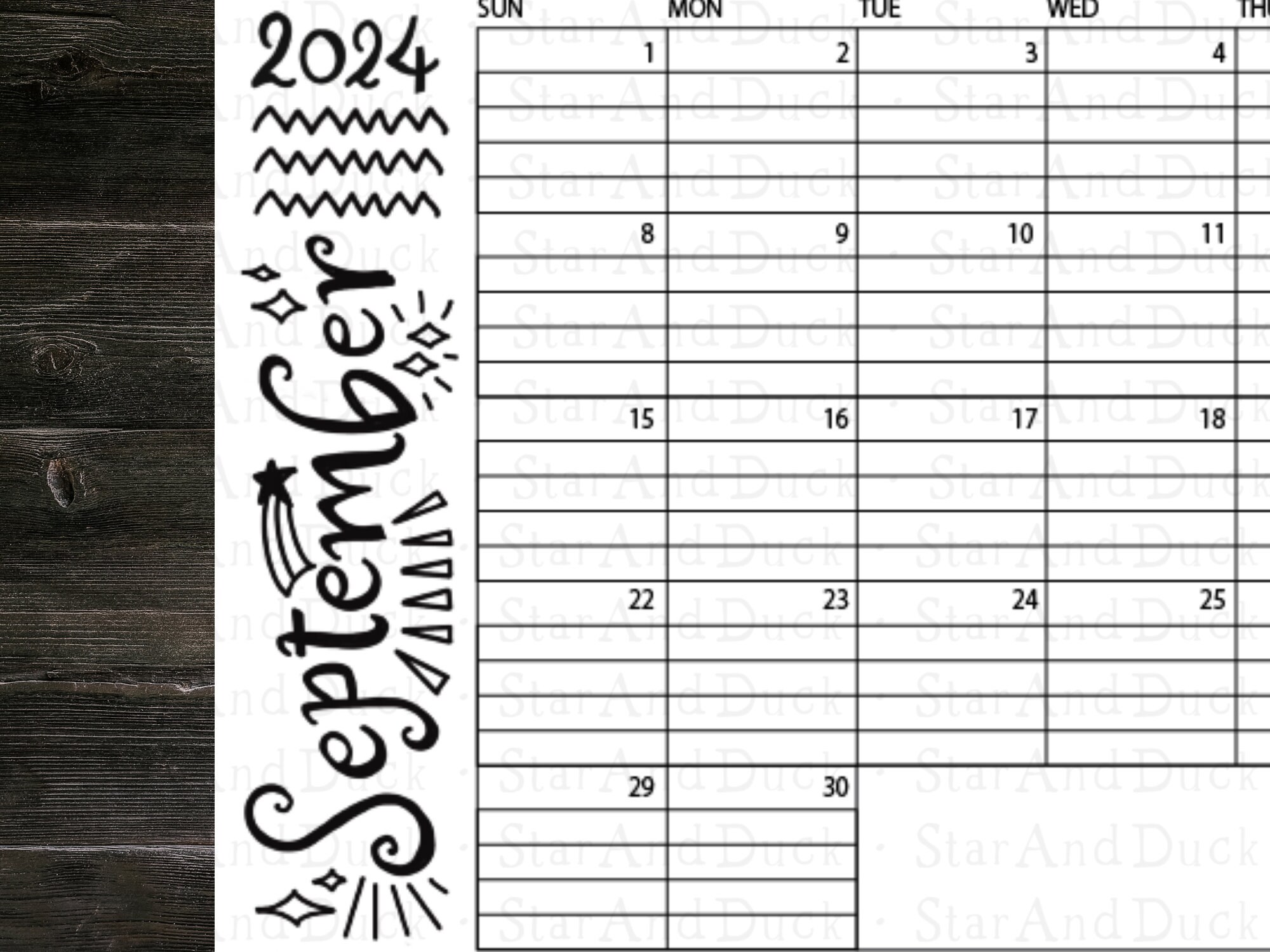 September 2024 Printable Calendar, Monthly Calendar Printable, U.S ...