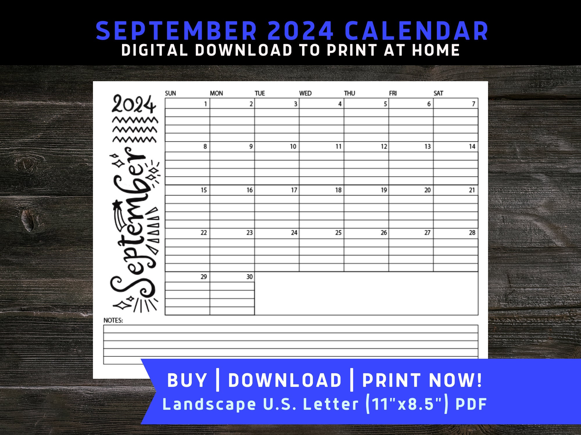 september-2024-printable-calendar-monthly-calendar-printable-u-s-letter-lined-original-art-sept-calendar-printable-2024-b-w-planner-etsy