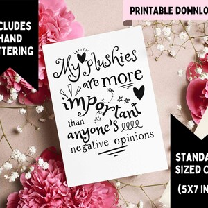 Druckbare Grußkarte, Plushie Freundschaftskarte, druckbarer Umschlag, kann als Unterstützungskarte, Affirmationskarte, Plushie Liebeskarte verwendet werden