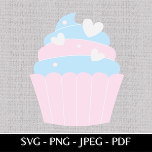 Cupcake SVG, PNG and other files, Subtle Trans Pride Graphic, Subtle Nonbinary SVG, Gender Nonconforming, Genderfluid, Queer Cut File