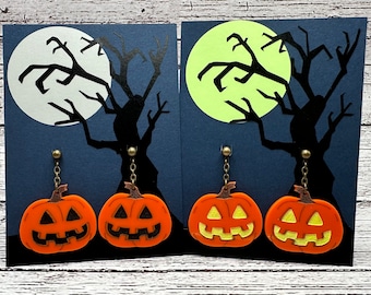 Jack-O-Lantern Earrings | Halloween | Pumpkin | Glow in the Dark