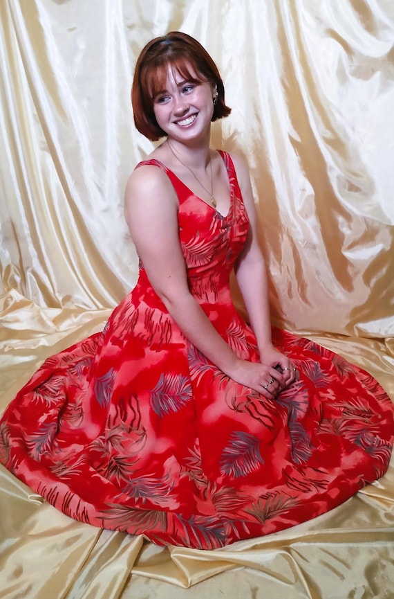 red wedding guest dress summer red dress, special occasion dress, wedding guest dress, summer dress, red Sun dress, red retro dress