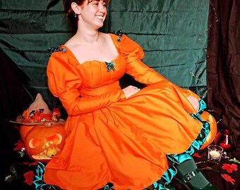 knee length dresses for ladies Matching Pumpkin Couples Costume main image 0
