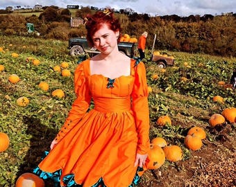 アーバンブランシュ　Pumpkin dressオレンジ　Sサイズ THE URBAN BLANCHE ORIGINAL 】Pumpkin dress courge