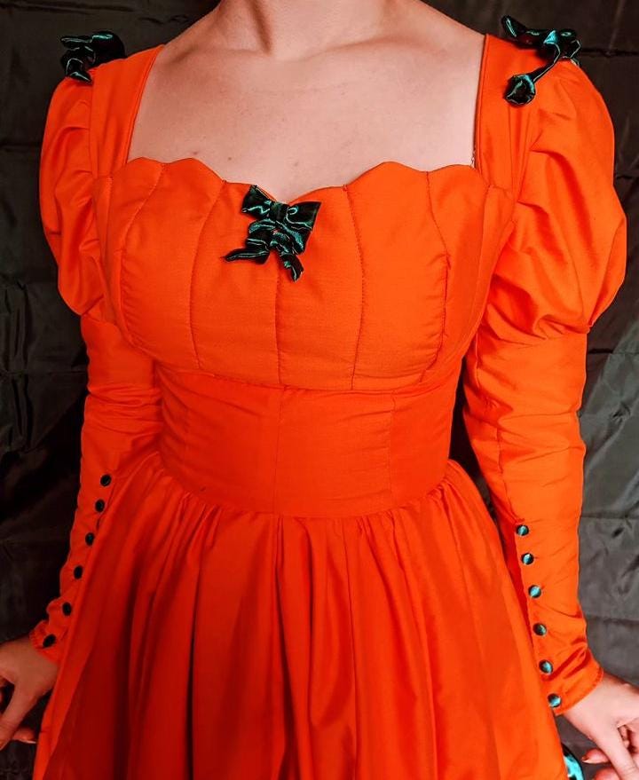 Pumpkin Dress, Orange Dress, Fantasy Dress, Halloween Dress
