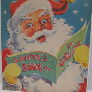 VIntage Saalfield Santa Clause Coloring Book, Un-used, 1950&#39;s