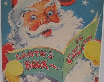 VIntage Saalfield Santa Clause Coloring Book, Un-used, 1950&#39;s