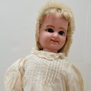 Fritz Bertenstein 2-Face Antique Wax Doll w/Cryer, 1880&#39;s