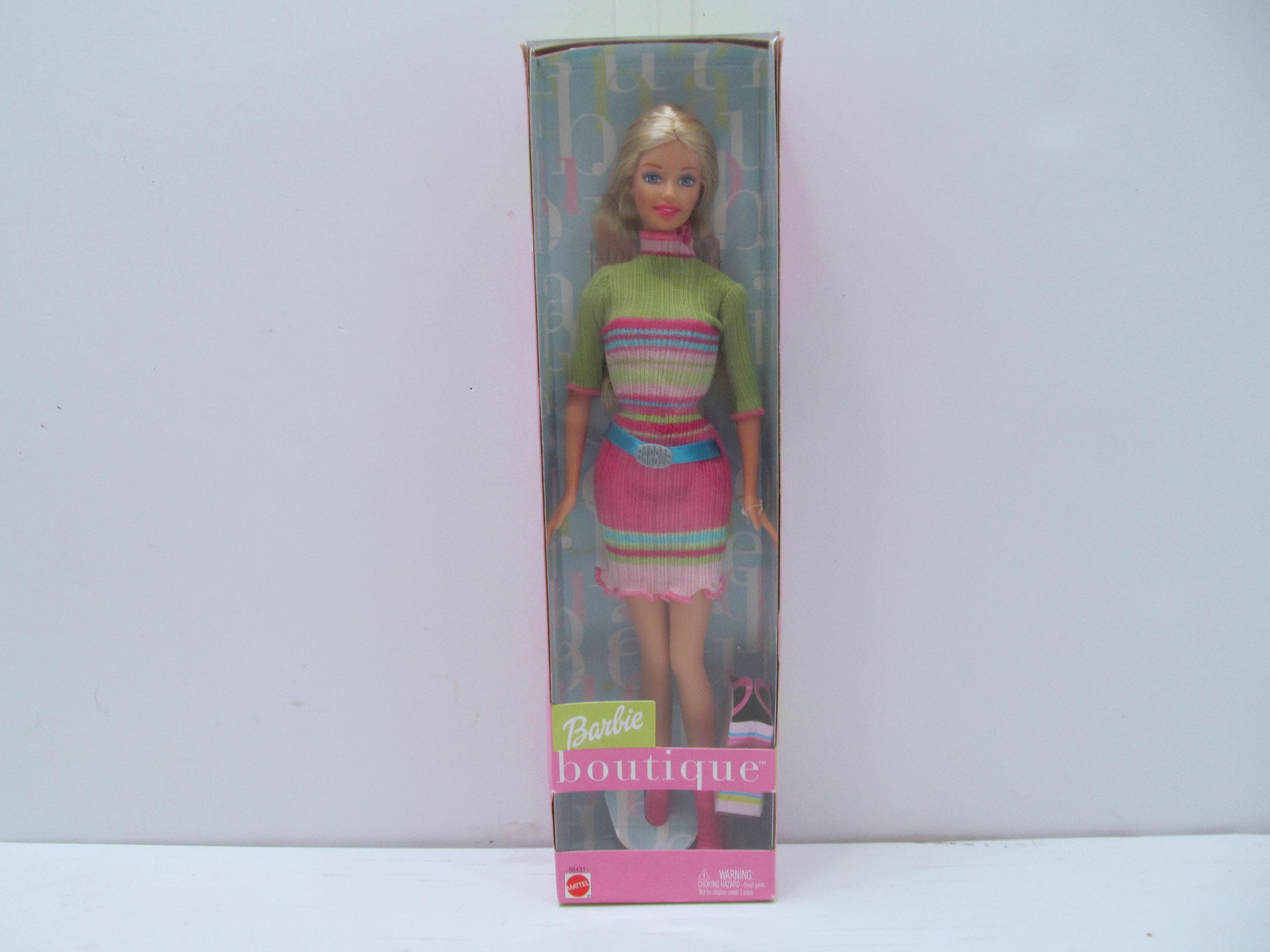 タイニーベッツィー　マッコール Party Pink Dru BC2402 ② NRFB Mattel Barbie Boutique Doll, Pink& Green Dress, 2002 - Etsy