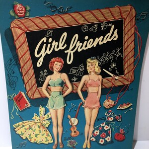 Rare Girl Friends Paper Doll Set, White, 1944, Un-Cut!!