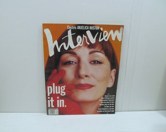 Interview Magazine, Dec. 1991, Angelica Huston Cover, Bruce Weber