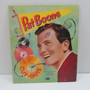 Bonecas de papel Pat Boone vintage sem cortes, 1959, Whitman