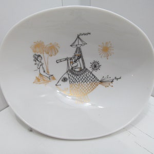Modernist Rosenthal Studio Line Peynet Schale, Mermaid Island, 1960er Jahre