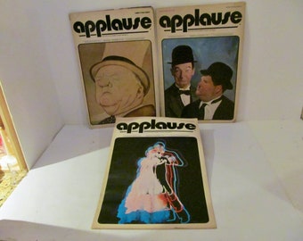 3 números de la revista Hollywood Cinema. Applause, 1971, Laurel & Hardy, WC Fiends, Astaire y Rogers